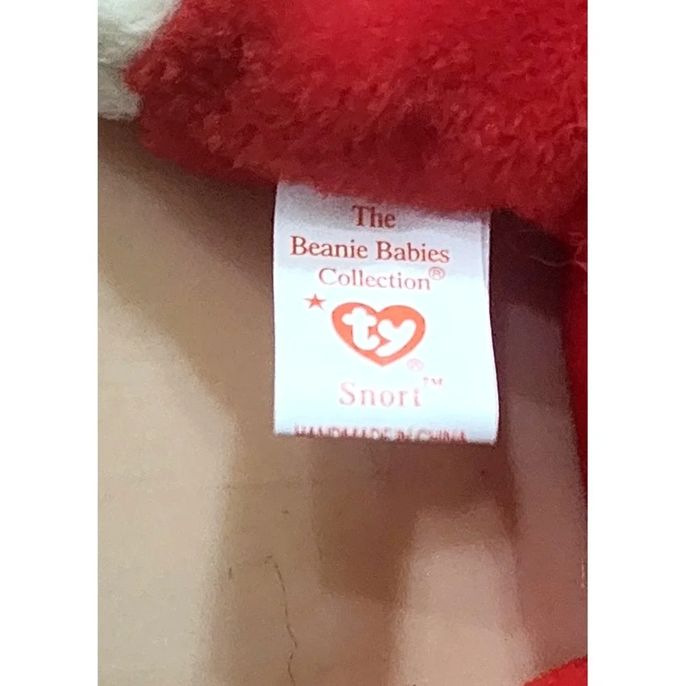 Snort The Red Bull 1995 TY Beanie Baby - Extremely RARE & RETIRED PVC Tag Errors